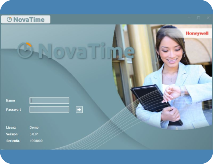 NovaTime Zeiterfassung Bildschirm
